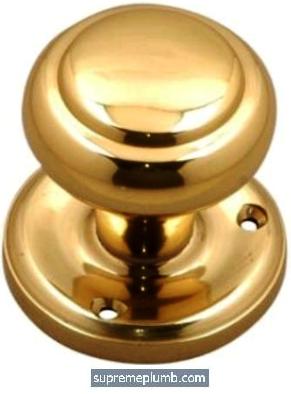 Queen Anne Mortice Knob Polished Brass
